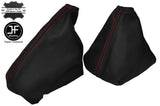 RED STITCH LEATHER 6 SPEED GEAR &  HANDBRAKE GAITER FOR PEUGEOT 508 2010-2015