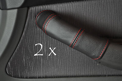 red stitch FITS AUDI A6 C5 97-04  2X DOOR HANDLE LEATHER COVERS CUSTOM NEW