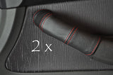 red stitch FITS AUDI A6 C5 97-04  2X DOOR HANDLE LEATHER COVERS CUSTOM NEW