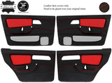 RED   BLACK 4X DOOR CARD KIT LEATHER COVERS FOR FORD SIERRA RS COSWORTH JF1