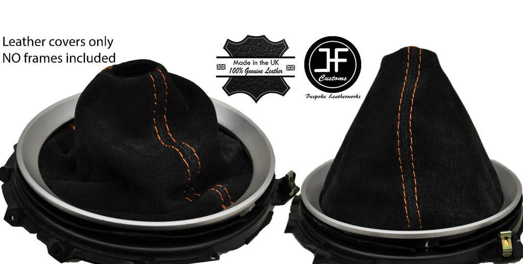 ORANGE STITCHING REAL SUEDE MANUAL GEAR GAITER FITS NISSAN 350Z 33Z 2002-2009