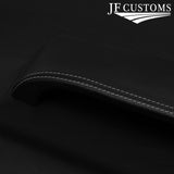 L GREY STITCH 2X FRONT FULL DOOR CARD LEATHER COVERS FOR FORD ESCORT MK4 5 DOOR