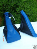 FITS ASTRA MK4 G GEAR & HANDBRAKE GAITER LEATHER BLACK BLUE CUSTOM NEW