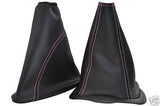 FITS FORD KA LEATHER GEAR  & HANDBRAKE GAITER PINK  STIT CUSTOM NEW MADE IN UK