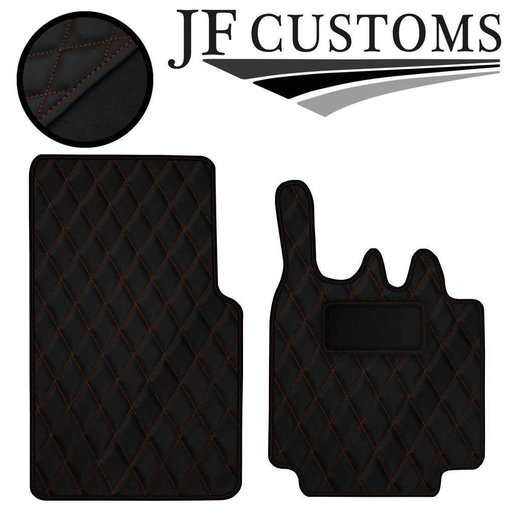 TAN DIAMOND STITCH VINYL 2XTAILORED FLOOR CARPETS FOR SMART FORTWO 450 03-07 JF1