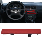 DARK RED LEATHER CUP HOLDER BLANK TRIM COVER + FRAME FITS VW GOLF MK4 98-05
