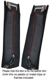RED STITCHING 2X FRONT SEAT BELT LEATHER SKIN COVERS FITS CORVETTE C3 68-82