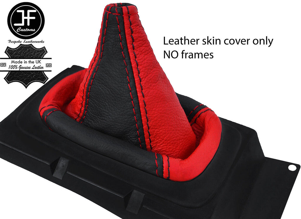 BLACK & RED  LEATHER GEAR GAITER RUBBER REPLACEMENT FOR SUZUKI SWIFT 97-03
