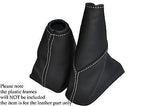 FITS FORD FOCUS MK1 1998-2004 LTHR GEAR HANDBRAKE GAITER SET WHITE STITCH