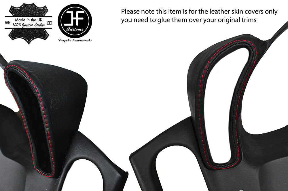 RED STITCH 2X DASH POD LEATHER WRAPS NAPA LEATHER COVERS FITS CORVETTE C6
