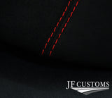 RED STITCH SUEDE CARBON SPEEDO GAUGE HOOD COVERS FOR HONDA CIVIC MK10 X 15-20