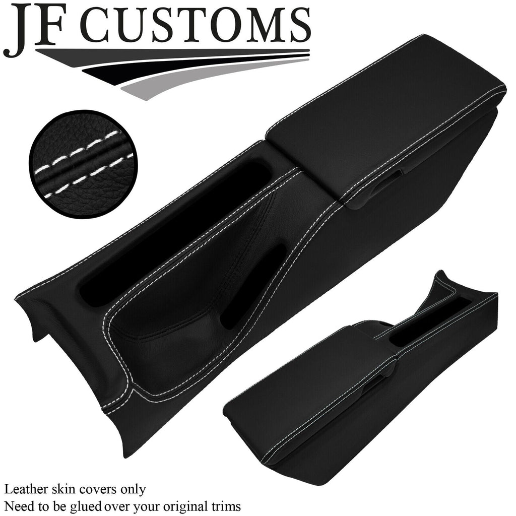 WHITE STITCH LEATHER CENTRE CONSOLE + ARMREST COVERS FOR MERCEDES SLK R170 96-04