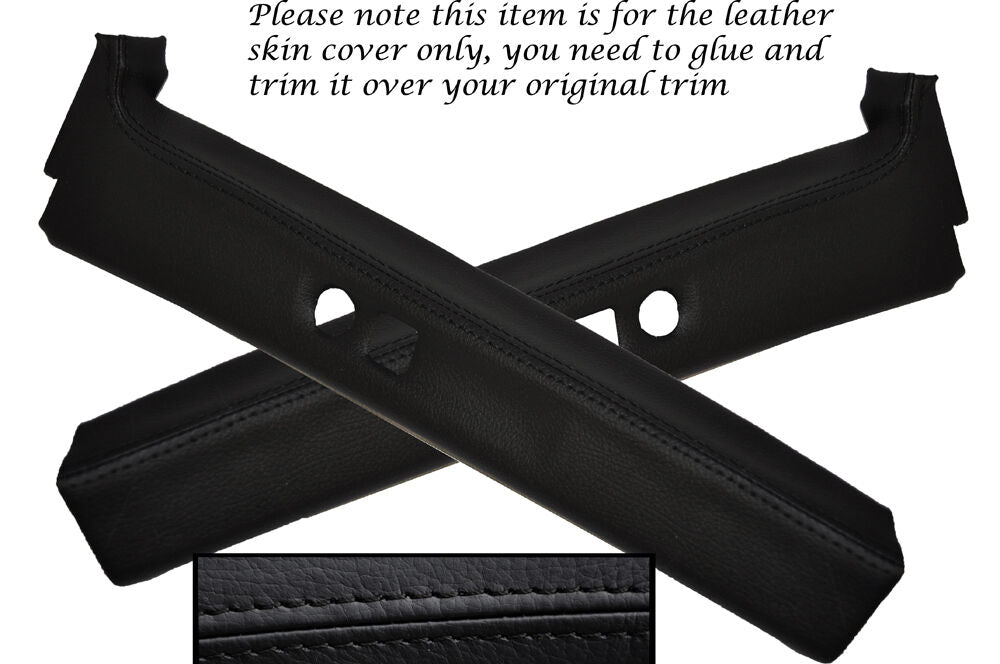BLACK STITCH 2X B PILLAR LEATHER SKIN COVERS FITS BMW 3 SERIES E36 COUPE 91-98