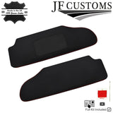 RED CROSS STITCH ITALIAN LEATHER 2X SUN VISOR COVERS FITS HUMMER H2 02-09