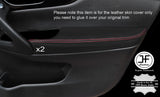 RED STITCH 2X FRONT DOOR ARMREST LEATHER COVERS FITS NISSAN QASHQAI J11 13-16