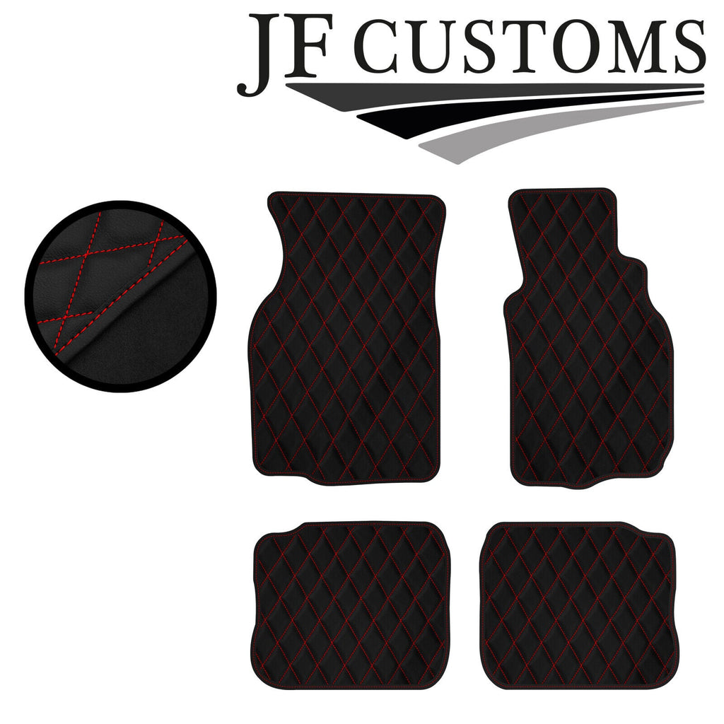 RED DIAMOND STITCH VINYL 4X TAILORED FLOOR MAT CARPETS FOR MITSUBISHI EVO 4 5 6