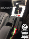 RED ST TOP GRAIN ITALIAN FLAG GEAR & HANDBRAKE GAITER FOR ALFA ROMEO BRERA 06-11