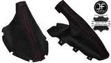 RED STITCH BLACK LEATHER GEAR + HANDBRAKE GAITER FITS JAGUAR S-TYPE 1999-2008