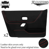 D RED STITCH 2X FRONT FULL DOOR CARD LEATHER COVERS FOR FORD ESCORT MK4 5 DOOR
