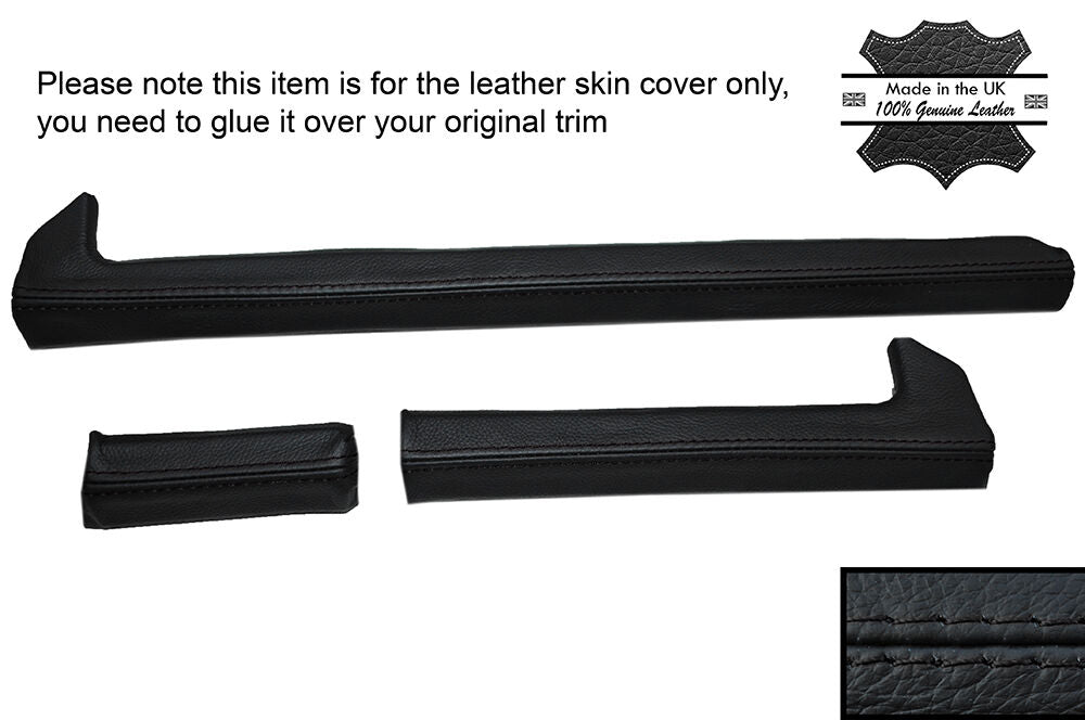 BLACK STITCH 3X DASH DASHBOARD TRIM LEATHER SKIN COVERS FITS ALFA ROMEO GTV GTV6