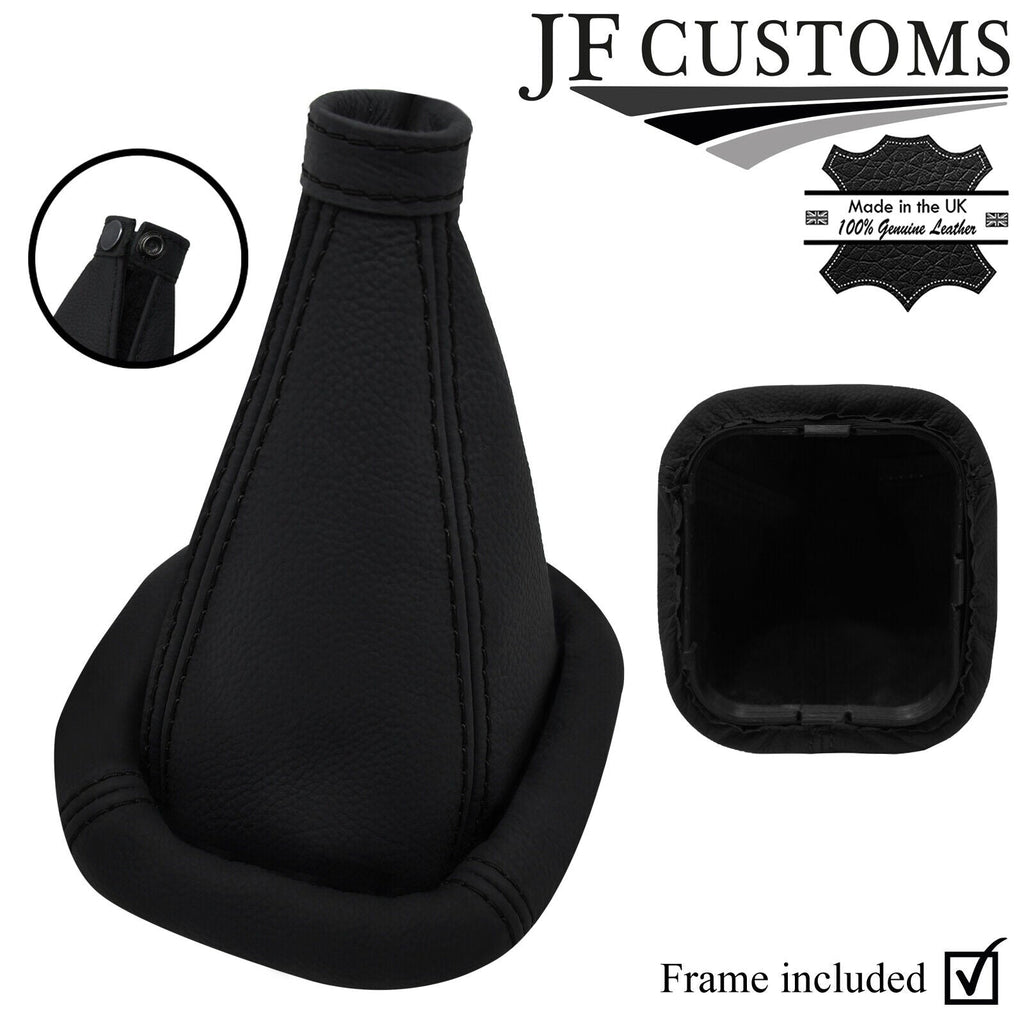 BLACK STITCH ITALIAN LEATHER GEAR + PLASTIC FRAME FOR FIAT PUNTO MK1 93-99