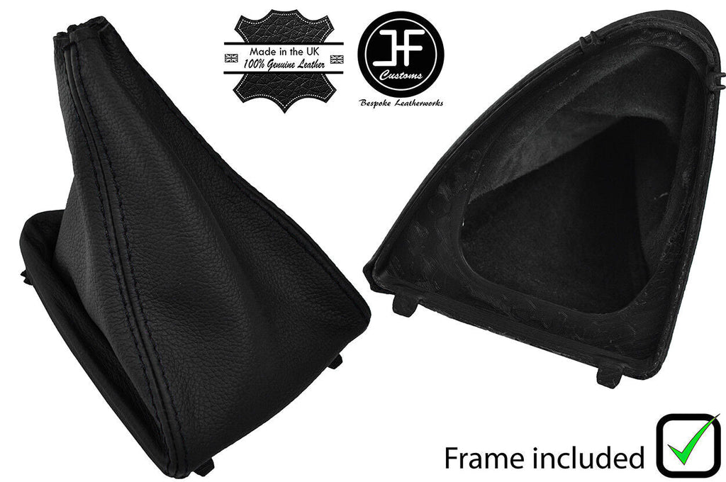 BLACK STITCH REAL LEATHER GEAR GAITER + PLASTIC FRAME FITS CITROEN C8 2002-2010