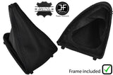 BLACK STITCH REAL LEATHER GEAR GAITER + PLASTIC FRAME FITS CITROEN C8 2002-2010