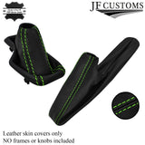 LIGHT GREEN STITCH LEATHER AUTOMATIC GEAR & HANDBRAKE GAITER SET FOR BMW Z3