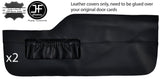 BLACK STITCH 2X FRONT LOWER DOOR CARD TRIM LEATHER COVERS FITS VW TYPE 3 T3