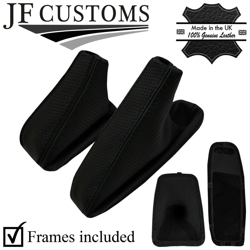 BLACK STITCH  AUTO PERFORATED LEATHER GAITER SET+FRAME FOR BMW E90 E91 E92 E93