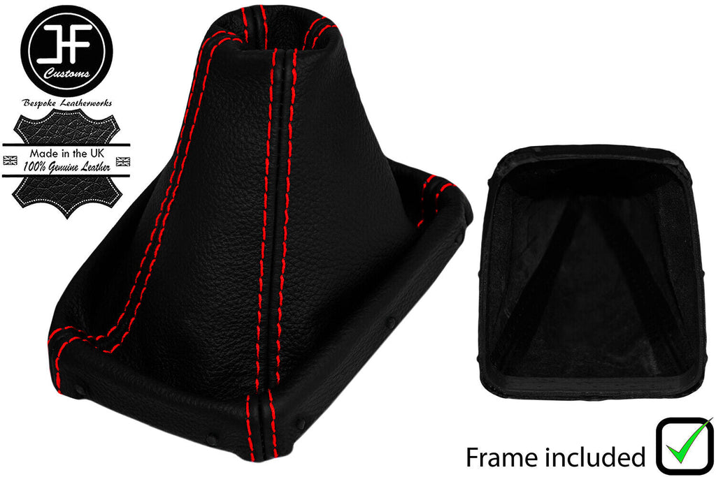 RED STITCH LEATHER GEAR GAITER+PLASTIC FRAME FOR CHEVROLET CAPTIVA 2006-2011