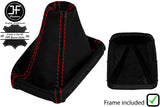 RED STITCH LEATHER GEAR GAITER+PLASTIC FRAME FOR CHEVROLET CAPTIVA 2006-2011