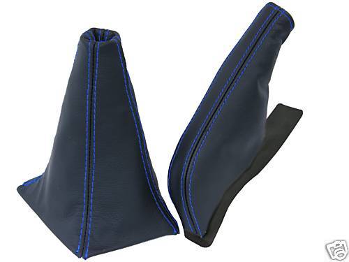 FITS MG ZR LEATHER GEAR HANDBRAKE GAITER BLUE STITCH CUSTOM NEW MADE IN UK