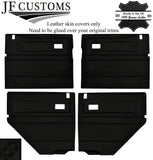 BLACK LUX-STITCH LEATHER 4X FRONT REAR DOOR COVERS FOR DEFENDER 90 110 STYLE2
