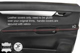 RED STITCH 4X REAR DOOR HANDLE ARMREST LTHR COVERS FOR MERCEDES R CLASS W251