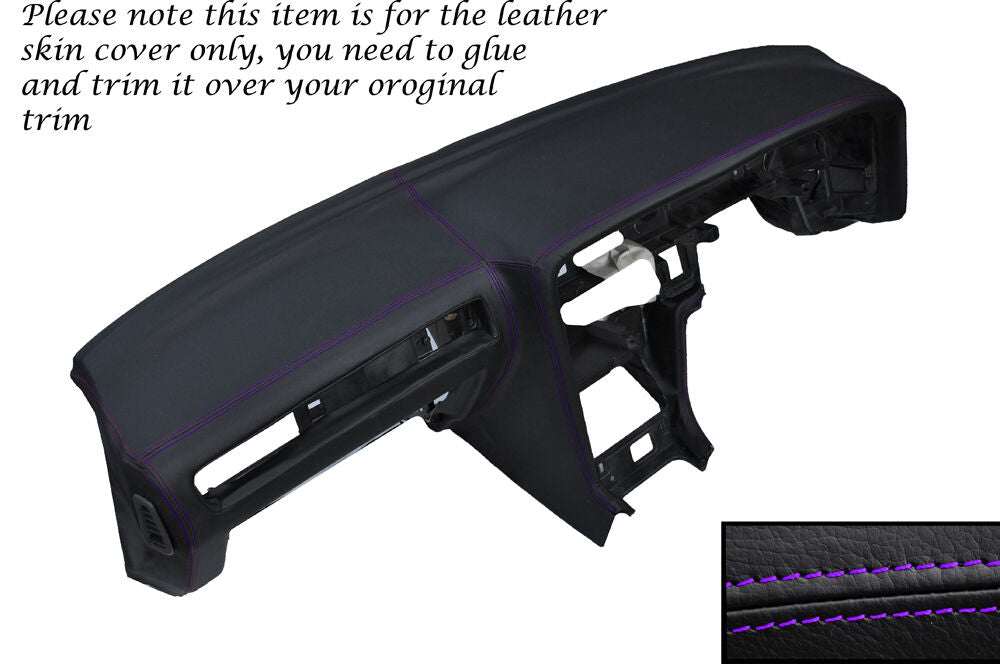 PURPLE STITCH DASH DASHBOARD LEATHER SKIN COVER FITS TOYOTA SUPRA MK3 1986-1993