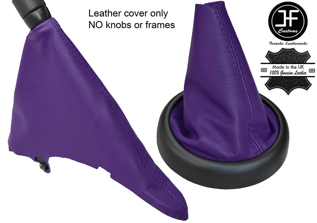 PURPLE TOP GRAIN LEATHER GEAR & HANDBRAKE GAITER FITS BMW MINI R50 R52 R53 01-06