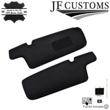 BLACK CROSS STITCH ITALIAN LEATHER 2X SUN VISOR COVERS FOR BMW E30 81-92 JF1