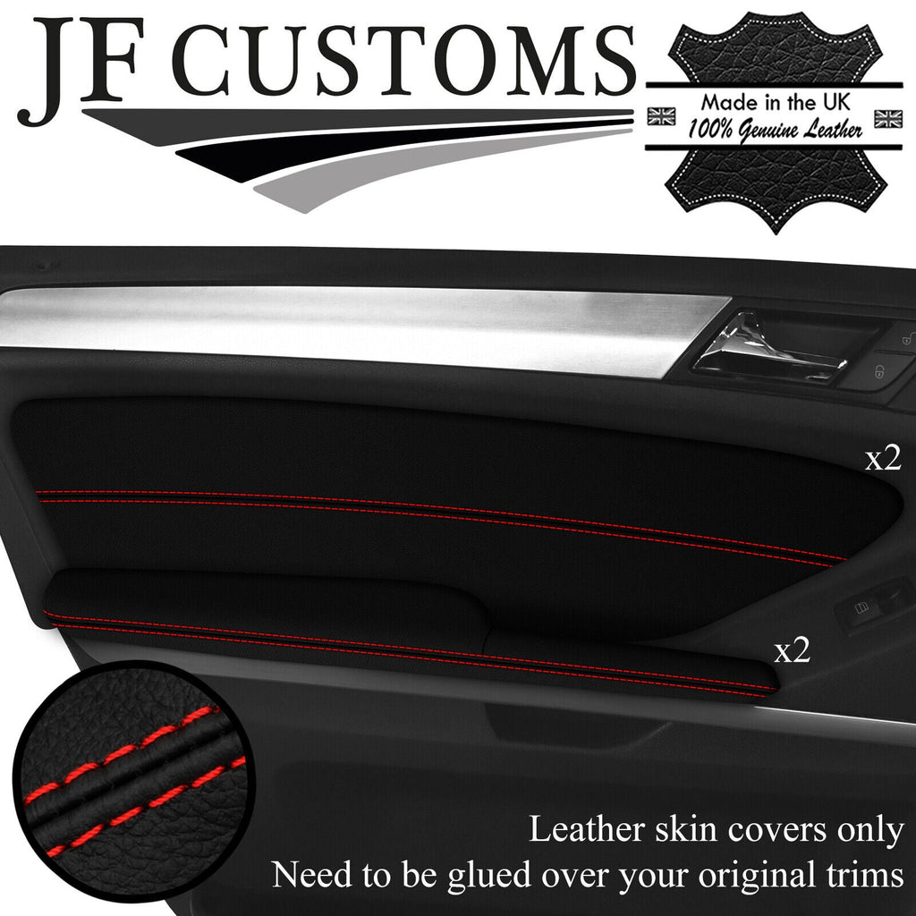 RED STITCH LEATHER 2X FRONT DOOR TRIM ARMREST COVER FOR MERCEDES ML W164 05-11