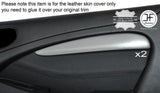 BLACK STITCH 2X FRONT DOOR CARD TRIM LEATHER COVERS FITS JAGUAR S TYPE 1999-2007