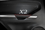 RED STITCHING 2X REAR DOOR HANDLE COVERS FITS MERCEDES ML CLASS W164 05-11