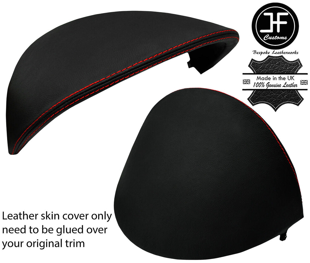 RED  STITCH SPEEDO CLUSTER HOOD REAL LEATHER COVER FOR PEUGEOT 207 2006-2013