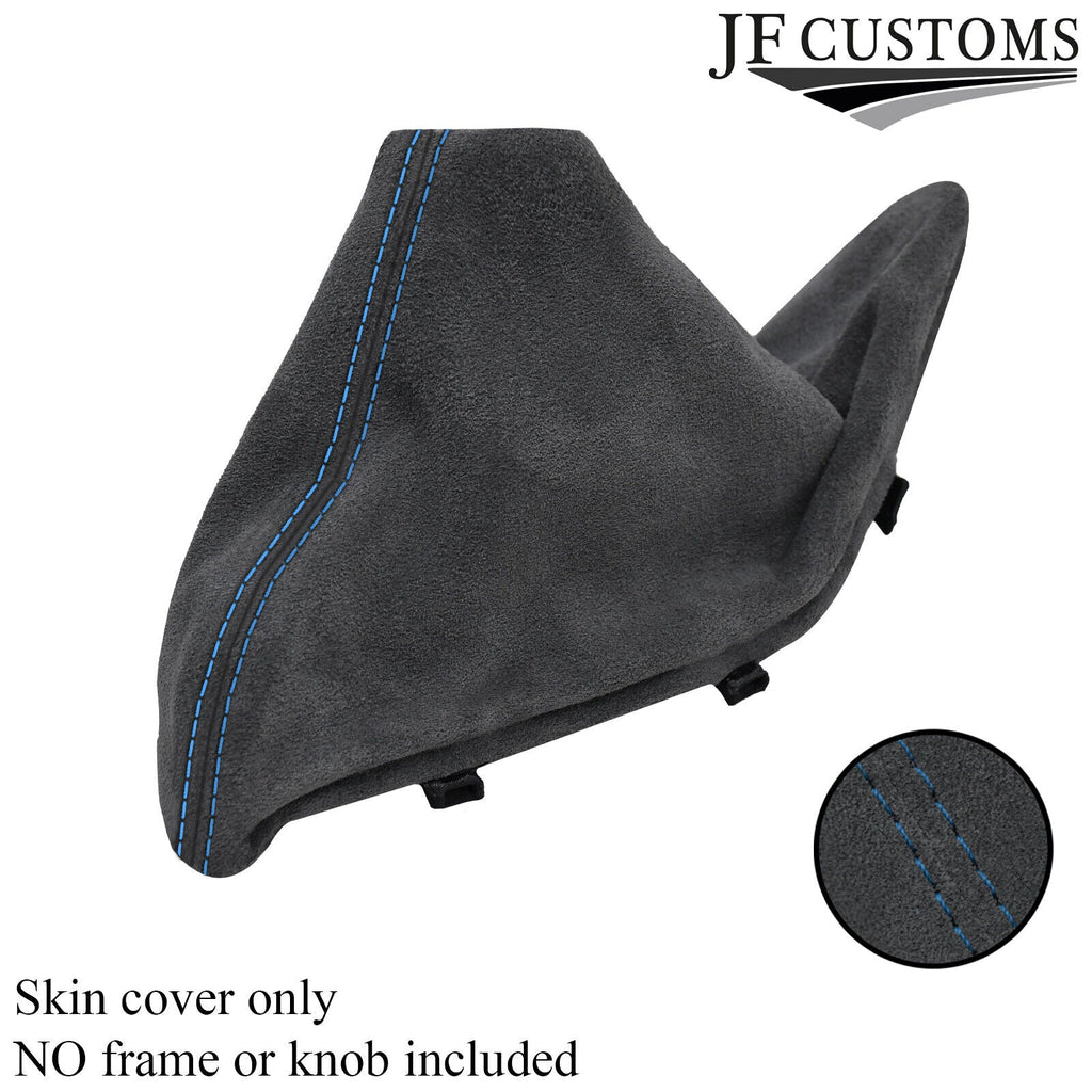LIGHT BLUE STITCH GREY SUEDE HANDBRAKE GAITER FOR BMW 1 F20 F21 2011-2018