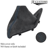 LIGHT BLUE STITCH GREY SUEDE HANDBRAKE GAITER FOR BMW 1 F20 F21 2011-2018