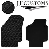 WHITE DIAMOND STITCH VINYL 4X TAILORED FLOOR CARPETS FOR KIA RIO 2005-2010 JF1