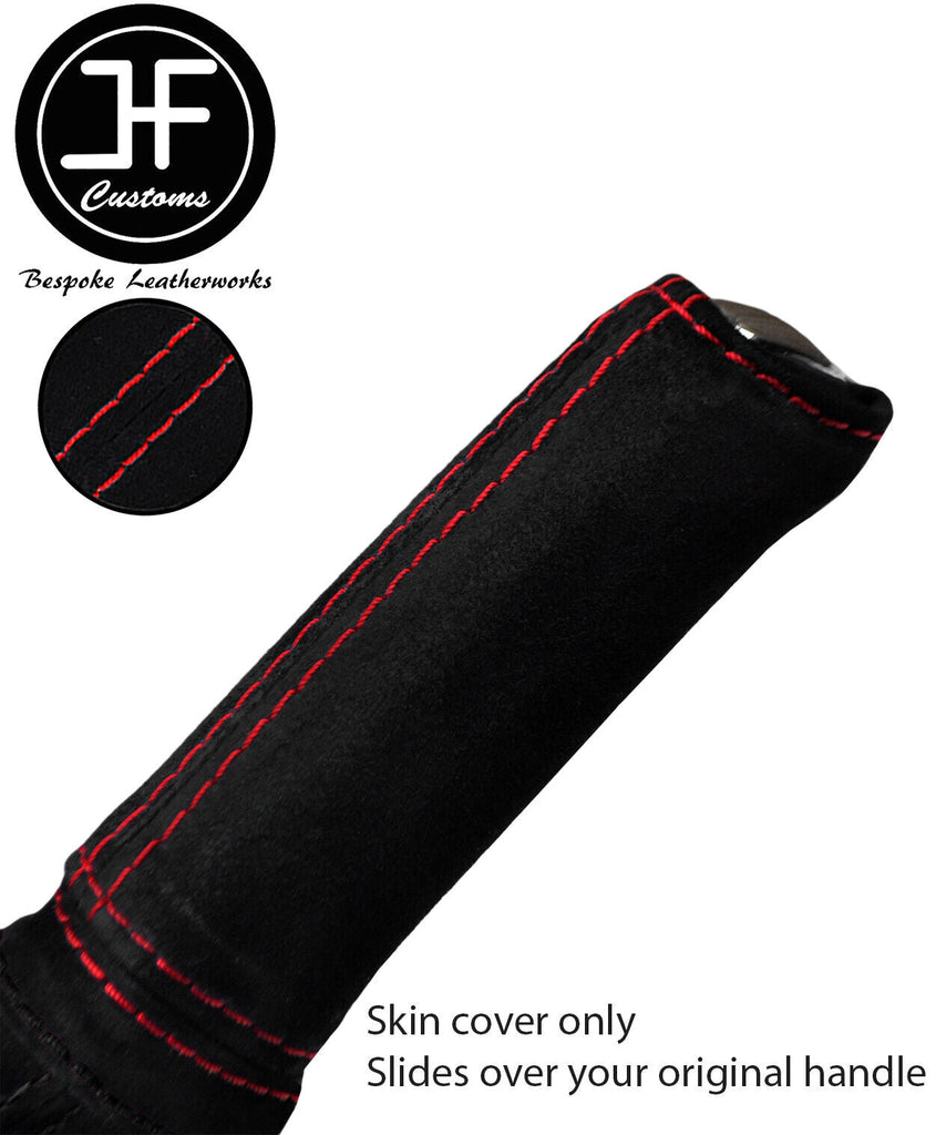 RED STITCH SUEDE HANDBRAKE HANDLE COVER FITS ALFA ROMEO 156 1998-2002 CUSTOM NEW