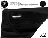 BLACK STICH 2X REAR DOOR CARD+HANDLE+DOOR ARMREST TRIM SUEDE COVERS FOR BMW E87