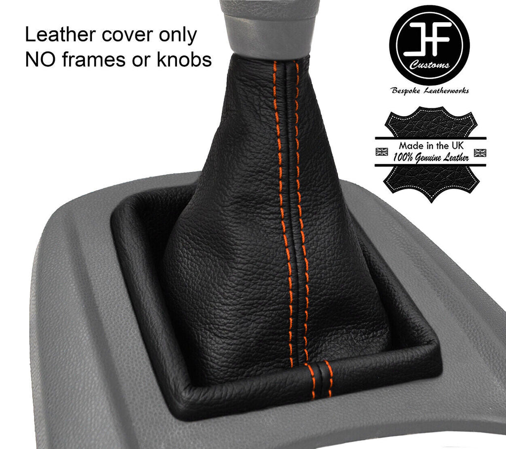 ORANGE DOUBLE STITCH FITS FORD FIESTA MK7 2008-2013 GEAR STICK GAITER LEATHER