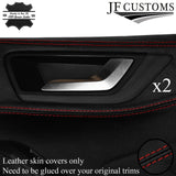 FOR FORD FOCUS MK4 18-20 DARK RED STITCH 2X LEATHER REAR DOOR CARD TRIM COVER