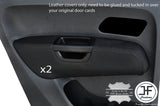 BLACK STITCH 2X REAR DOOR ARMREST LEATHER COVERS FITS VW AMAROK 2010-2017